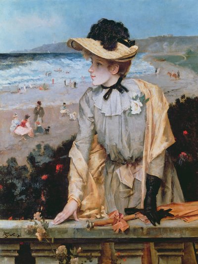 Young Woman at the Beach, or The Parisienne by the Sea by Alfred Emile Stevens